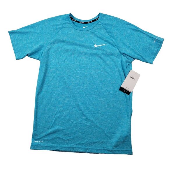 Nike Hydroguard Dri-fit Rash Guard Mens Small Blue Lightening Stretch Upf‎ 40 - Picture 1 of 6